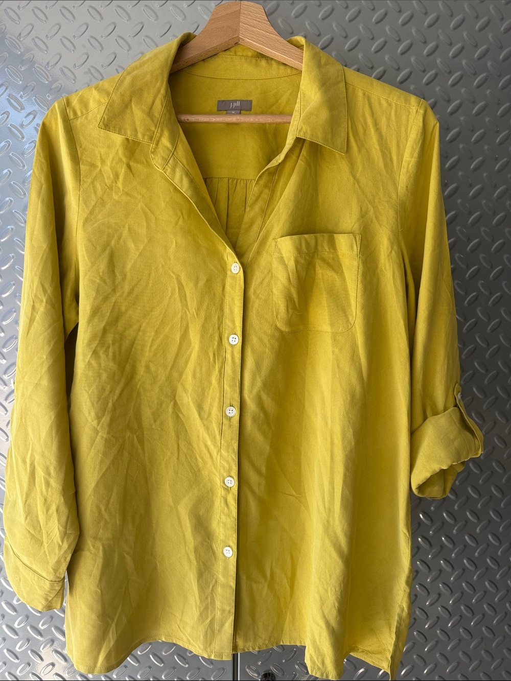J. Jill Mustard Yellow Button-Front Shirt